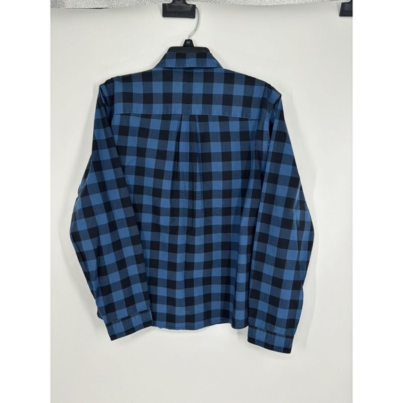 Patagonia Men's Small Long‎ Sleeve Button Up Plaid Blue Organic Cotton Polyester - Picture 2 of 5
